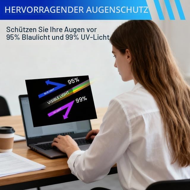 SOPPY Blickschutzfilter 360° Blickschutzfolie für 14 Zoll Laptop, Datenschutz Bildschirmfilter Lapto