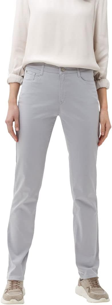 Brax Women's Mary Smart Cotton Trouser 26W / 30L Grey Melange, 26W / 30L Grey Melange