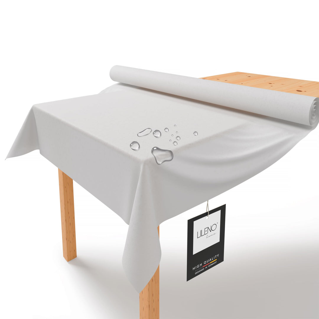 LILENO HOME Tischdeckenrolle 1,10 x 25 m - Tischdecke Hellgrau aus Vlies - Stoffähnlich, abwaschbare