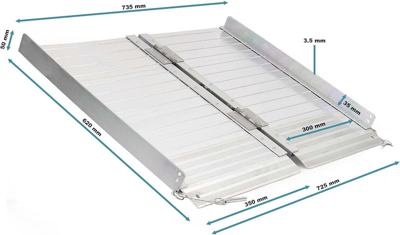 Rollstuhl Rampe Rollstuhrampe Aluminium klappbar 62 cm bis 270 kg mobil faltbar