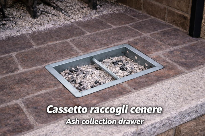 FONDERIA BONGIOVANNI | Schublade aus verzinktem Blech | Ascheauffang | Schublade für Kamin | 30 x 16