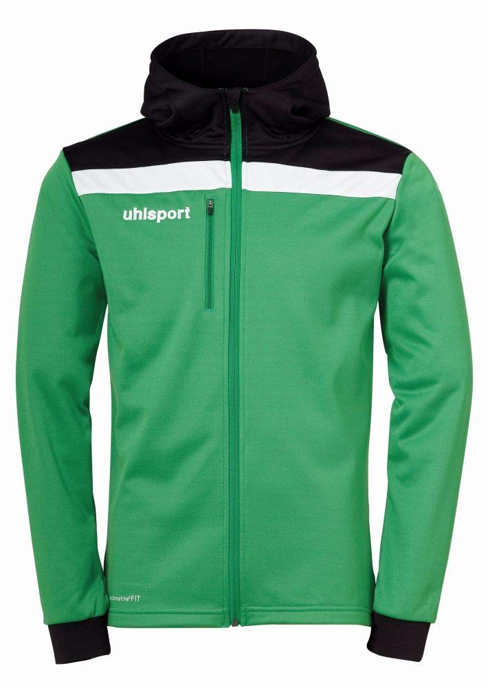 uhlsport Unisex Kinder Offense 23 Multi Hood Jacke Kinder Jacke 152 grün/Schwarz/Weiss, 152 grün/Sch