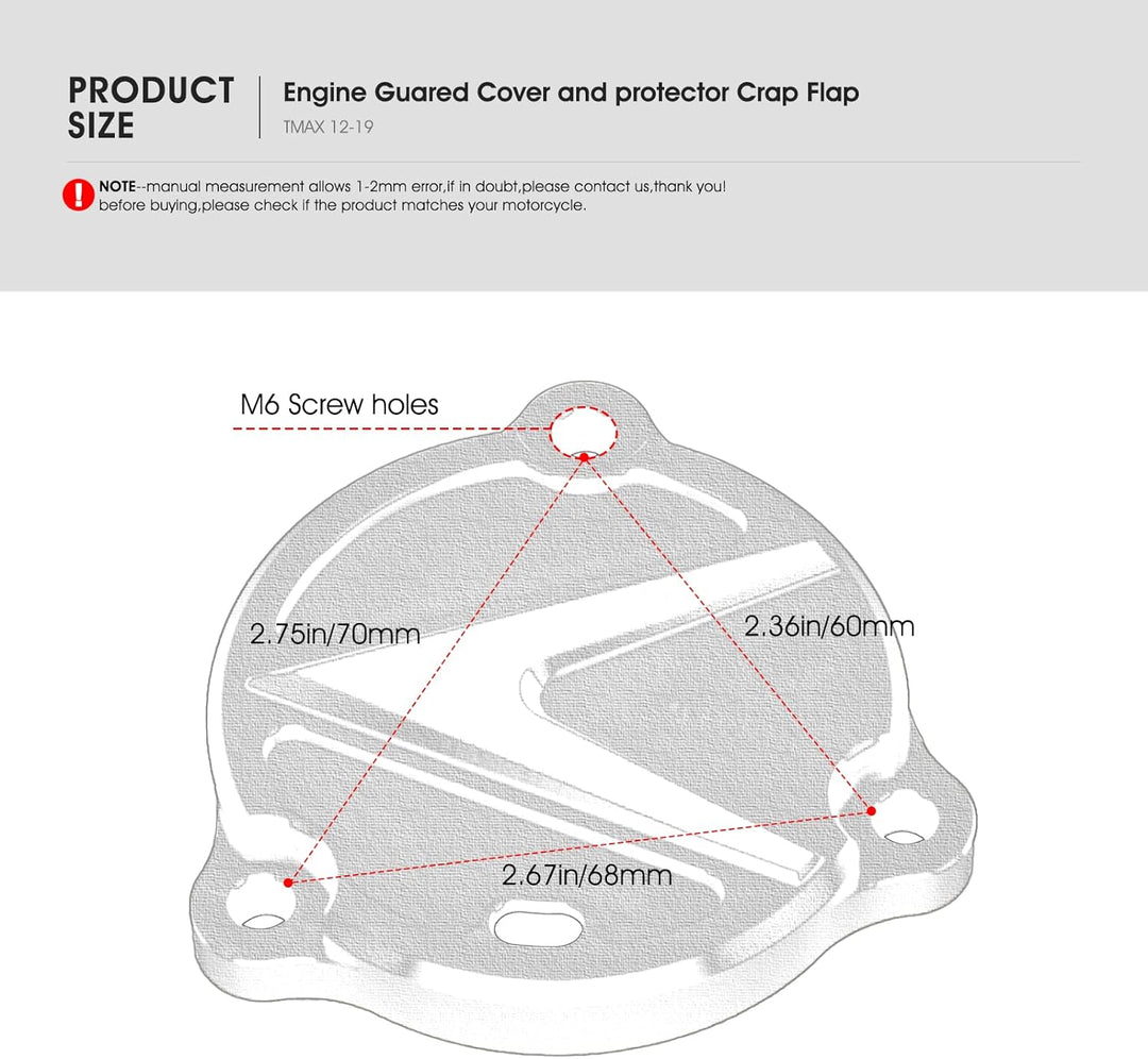 MOLONG Motorrad Motor Stator Schutzabdeckung Dekoration für T-MAX Tmax 530 2012-2019 Silber, Silber
