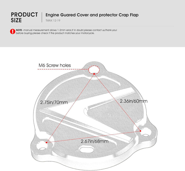 MOLONG Motorrad Motor Stator Schutzabdeckung Dekoration für T-MAX Tmax 530 2012-2019 Silber, Silber