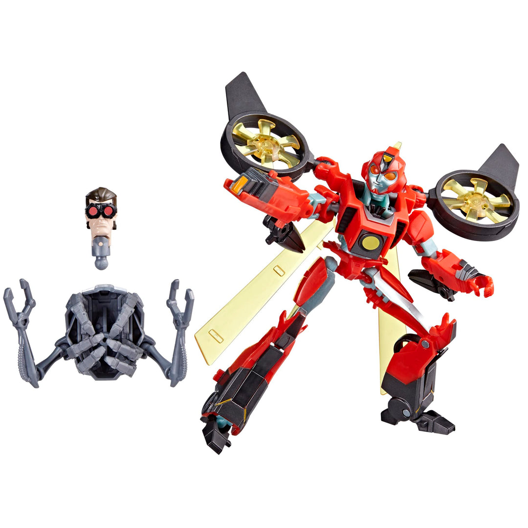 Transformers EarthSpark Figur Terran Twitch Deluxe Klasse 12,5 cm Roboter Spielzeug für Kinder ab 6