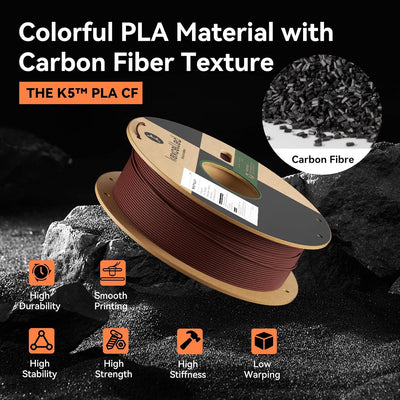 PLA Kohlefaser Filament 1,75mm, kexcelled Modifiziertes PLA Carbon Fiber Filament 3D Drucker Filamen