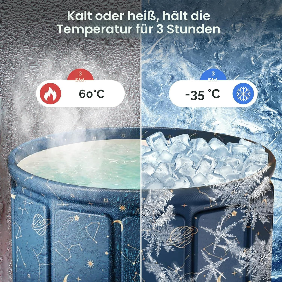 YYW Tragbare faltbare Eisbadewanne, grosse tragbare Badewanne für Zuhause, Outdoor, Fitnessstudios,