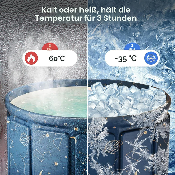 YYW Tragbare faltbare Eisbadewanne, grosse tragbare Badewanne für Zuhause, Outdoor, Fitnessstudios,