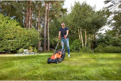 Black+Decker Elektro-Rasenmäher mit Fahrradlenker-Griff (1.200W, 32cm Schnittbreite, 3-fach axial Hö