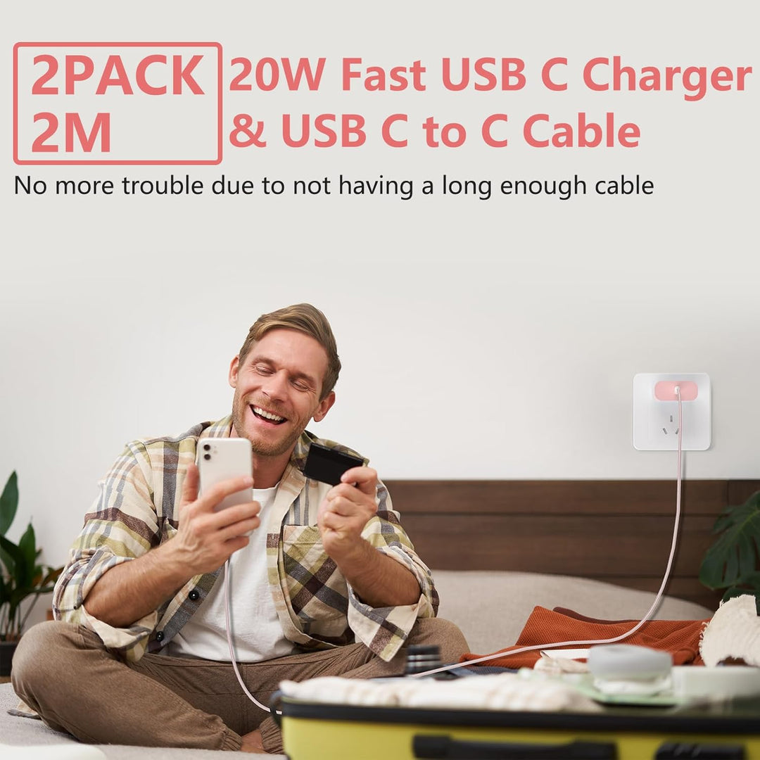 USB-C-ladegerät, für iPhone 16/15 Serie, for iPhone Schnellladegerät, PD20W, ladegerät-Typ-C, 2er Pa