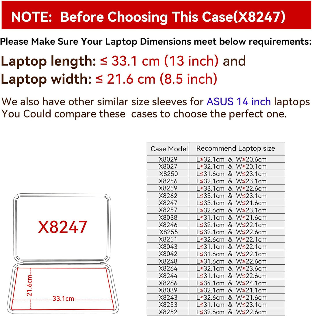 Smatree Hard Eva Schutzhülle Fall kompatibel für 14 Zoll ASUS ExpertBook B1 (B1402) Laptop, für Dell