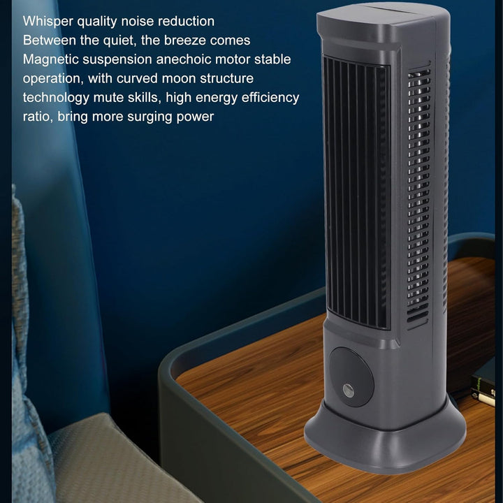 Goshyda Desktop-Turmventilator, Tragbarer Blattloser Tischventilator mit 3 Einstellbaren Geschwindig