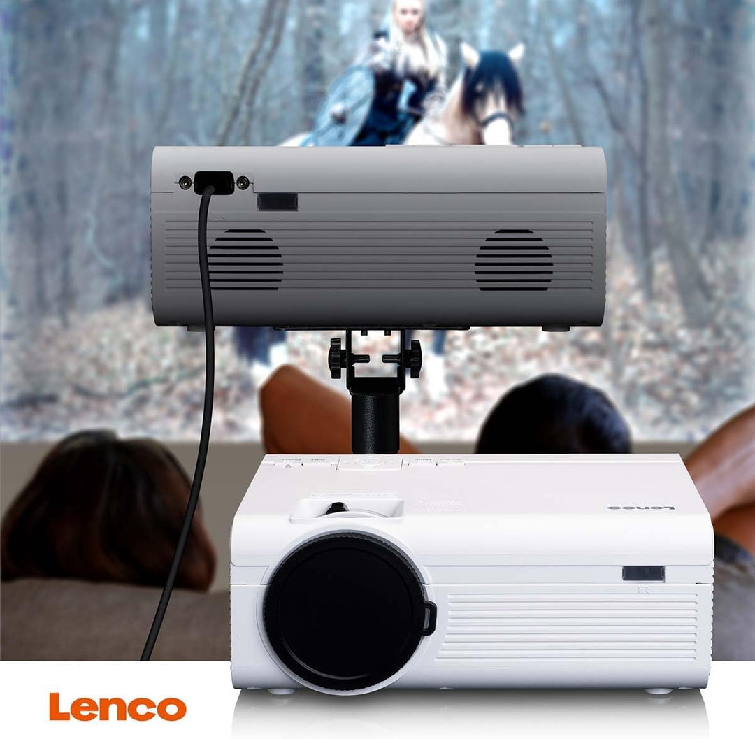 Lenco LPJ-280WH Beamer – 2800 Lumen, Full HD 1080P Unterstützung, Kontrast 3000:1, bis 250cm Bildgrö