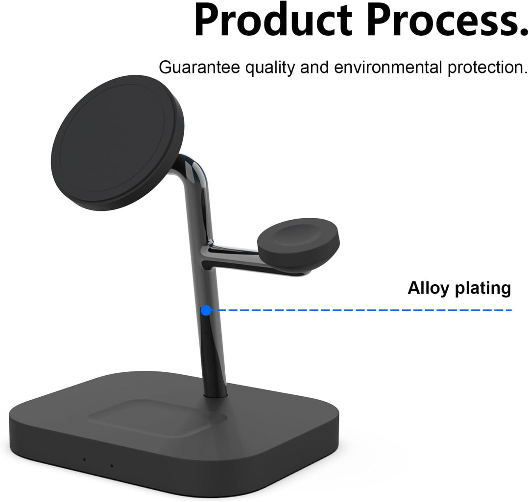 Boaraino Magnetisch Wireless Charger, 3 in 1 Kabellose Ladestation Kompatibel mit iPhone17/16(no Inc