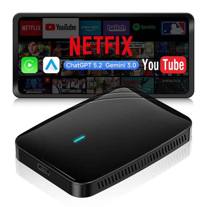 CarPlay Wireless Adapter, Magic AI Box Android Auto mit Dual-WiFi-Stabilität, Kompatibel mit Kabelge
