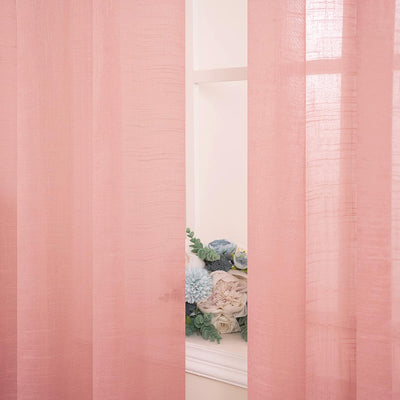 MIULEE 2er Set Voile Vorhang Sheer Leinenvorhang mit Ösen Transparente Leinen Optik Gardine Ösenscha