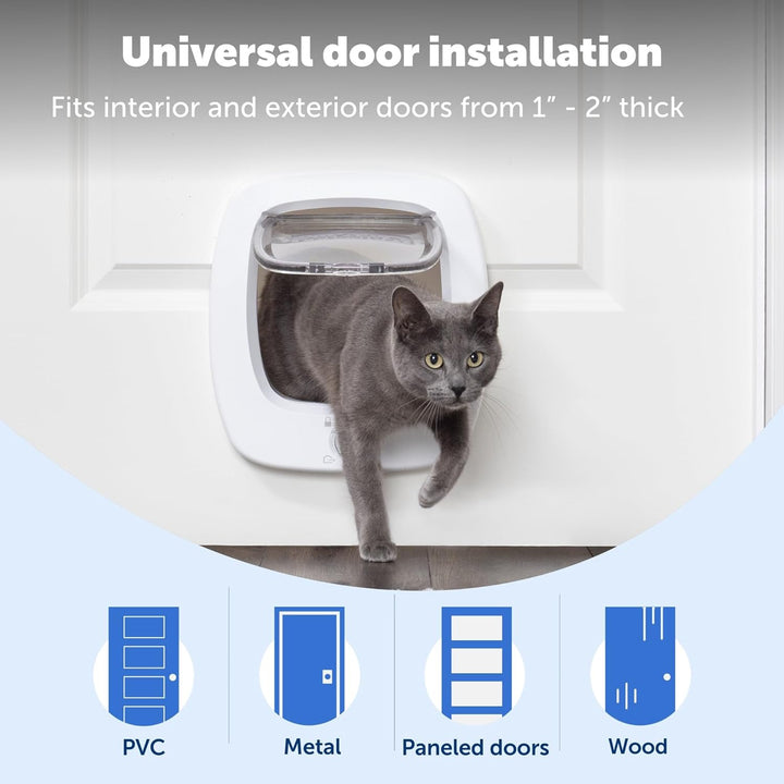 PetSafe - Grosse Katzenklappe - Für Türen im Innen- &amp; Aussenbereich - 4 Verschlussoptionen &amp; Sanft S