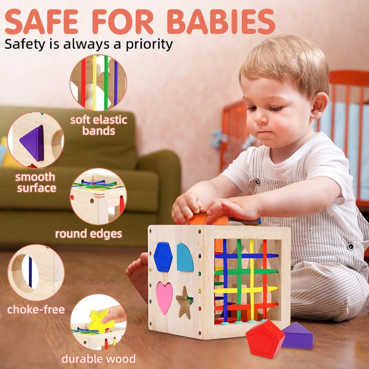 Ainiv Formsortierwürfel, Sortierspiel Montessori Steckwürfel, Baby Sensorische Spielzeug, Motorische