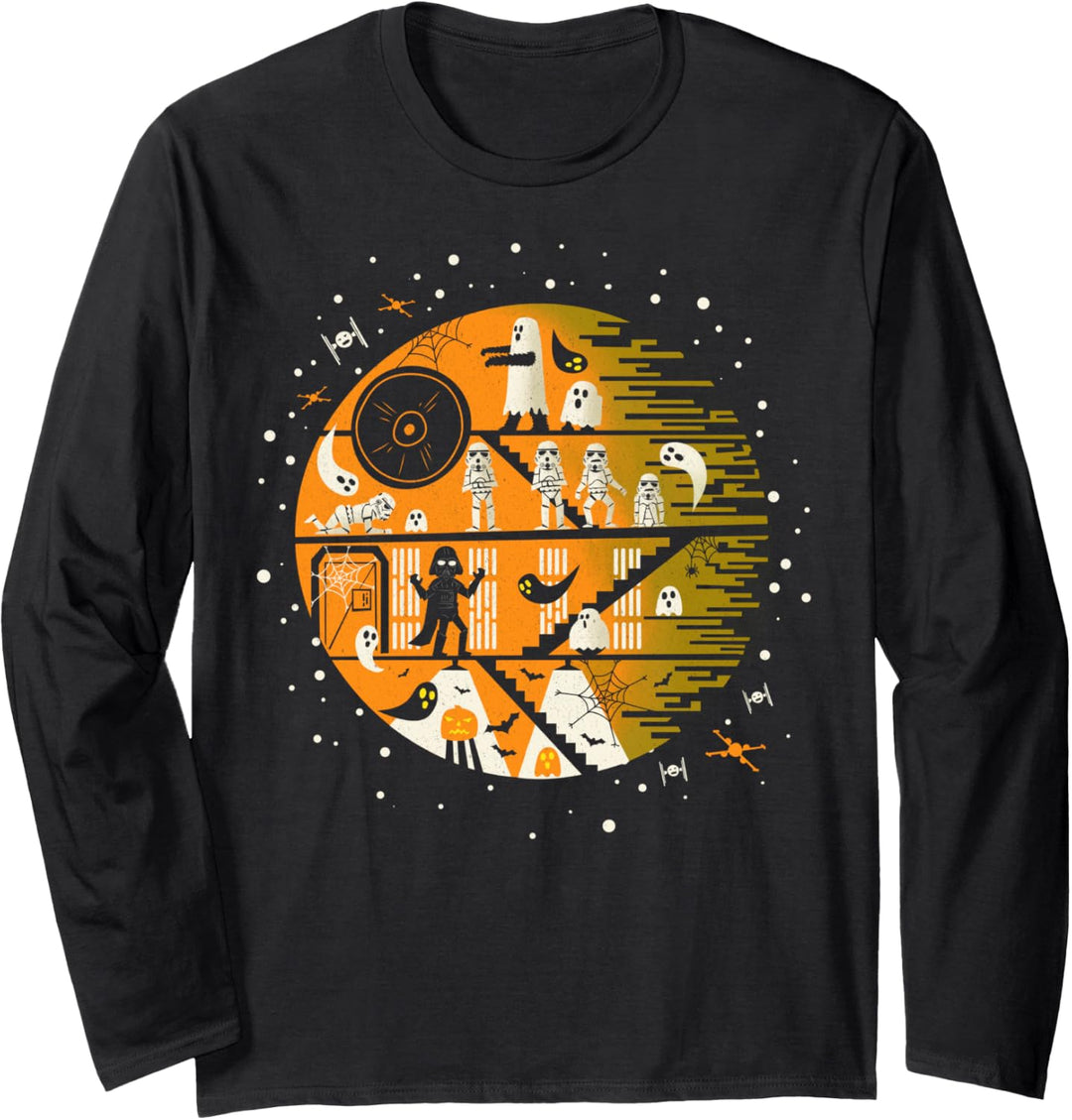 Star Wars Death Star With Ghosts Poster Langarmshirt