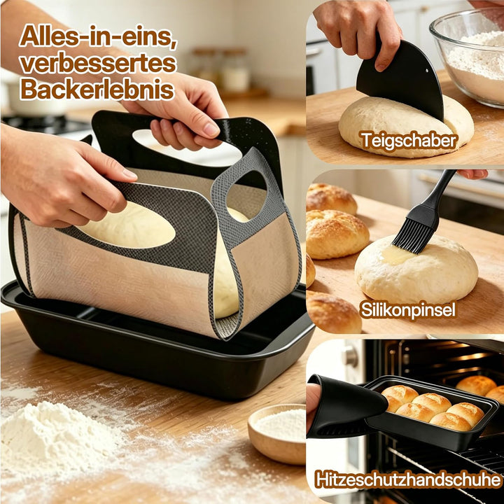 Brotbackform Kasten Set, 2 Stück Antihaft Karbonstahl Kastenform Kuchen 28X15X5.5cm mit 2 Dauerbackf