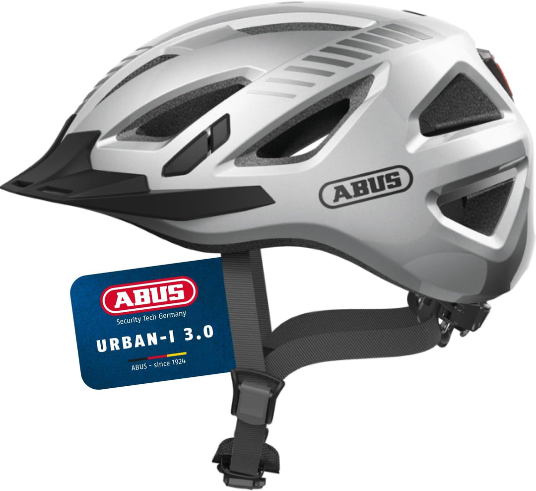 ABUS Stadthelm Urban-I 3.0 - Fahrradhelm mit Rücklicht, Schirm und Magnetverschluss - für Damen und