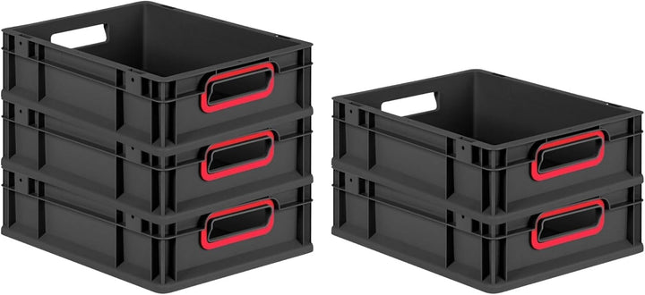 PROREGAL SuperSparSet 16x Eurobox NextGen Color | HxBxT 12x30x40cm | 11 Liter | Griffe rot offen | S