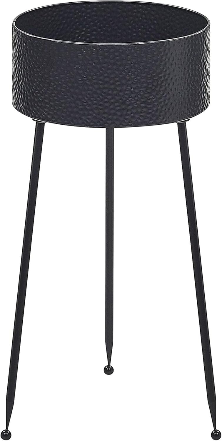 Pflanzenständer schwarz 29 x 26 x 50 cm Metall für Innen- und Aussenbereich Leika