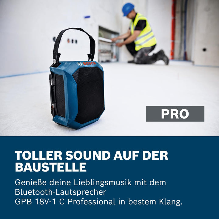 Bosch Professional 18V System Akku-Bluetooth-Lautsprecher GPB 1 C (inkl. Akkuabdeckung) + Abdeckung,