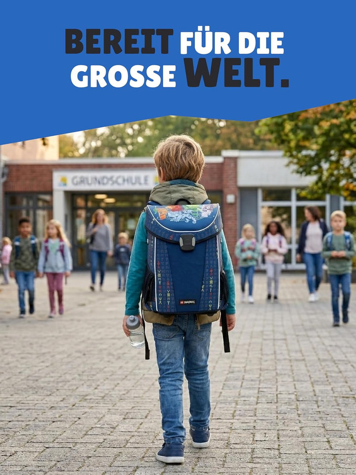 Familando - Schulranzen Set 10-teilig mit Schultüte - Ninjago Blau - Ergonomisch, stabil & mit gepol