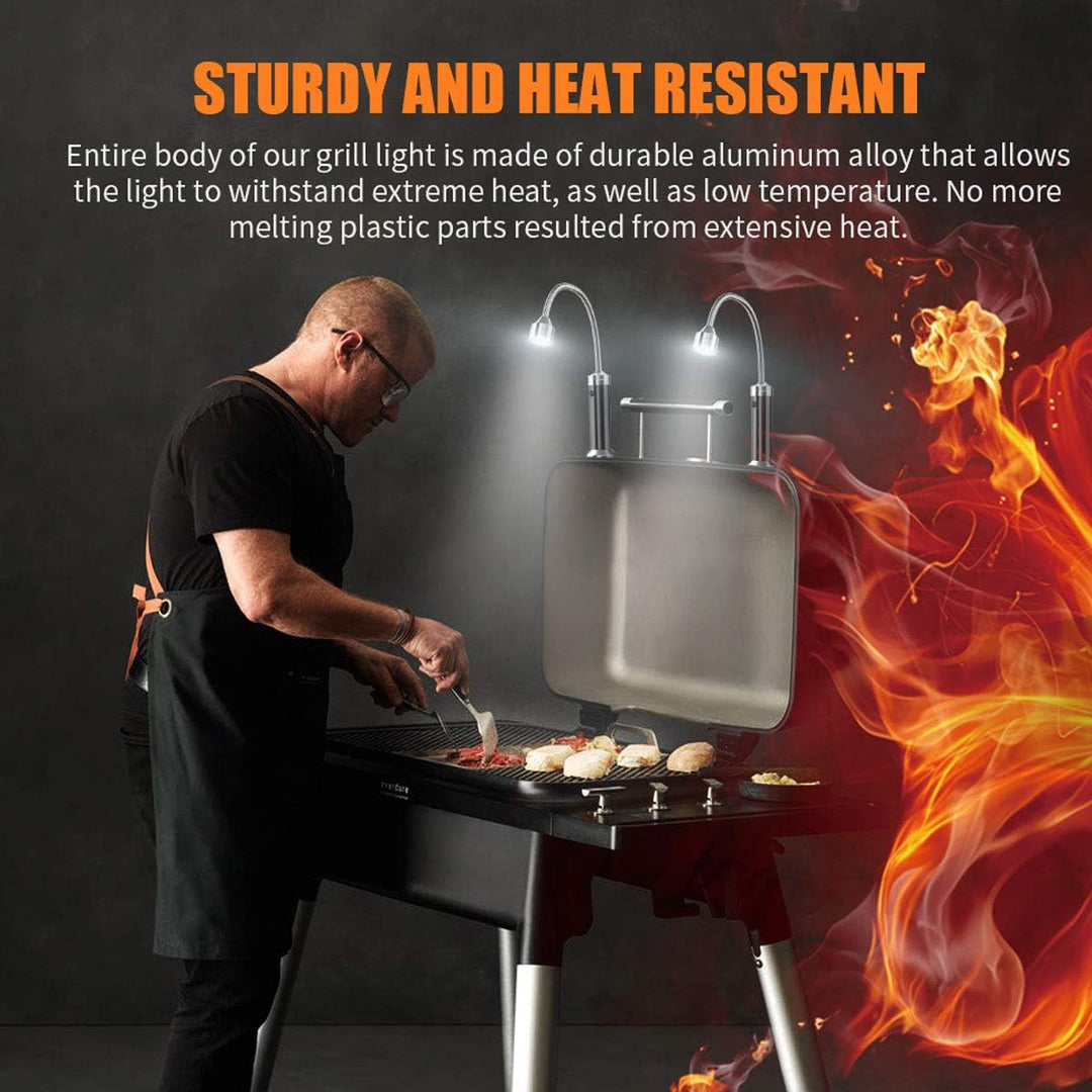 MojiDecor Grill Licht, Magnetische Grilllampe BBQ Licht Set Outdoor Grill Lichter BBQ Zubehör Arbeit