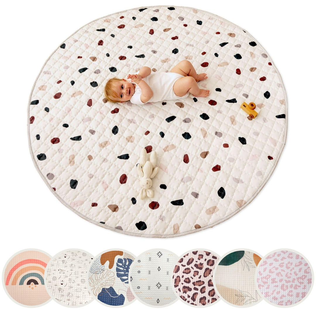 Hakuna Matte Gesteppte Krabbeldecke für Baby 150cm – Extra Dicke 1,5cm und Weiche Krabbelmatte in Sc