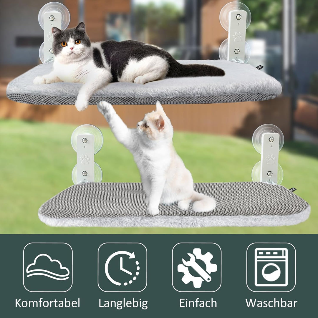 GUUSII HOME Katzen Hängematte Fensterliege Fenster Katzenbett Katzenhängematte Klappbar Fensterplätz