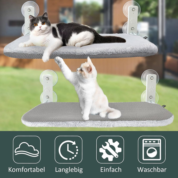 GUUSII HOME Katzen Hängematte Fensterliege Fenster Katzenbett Katzenhängematte Klappbar Fensterplätz