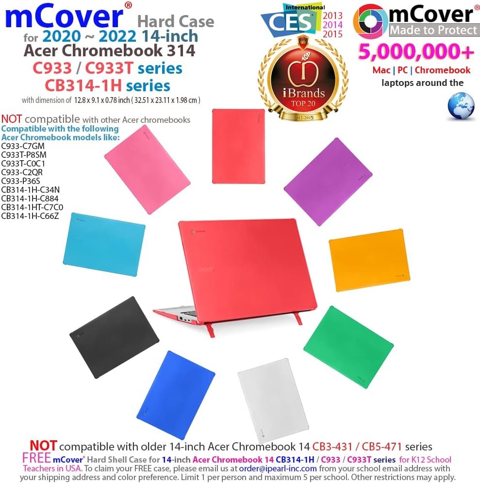 mCover Schutzhülle nur kompatibel mit Acer Chromebook 314 CB314-1H / C933 / C933T Series Notebook Co