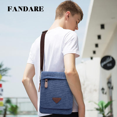 FANDARE Retro Umhängetasche Herren Segeltuch Arbeitstasche Damen Messenger Bag Schultertasche Herren