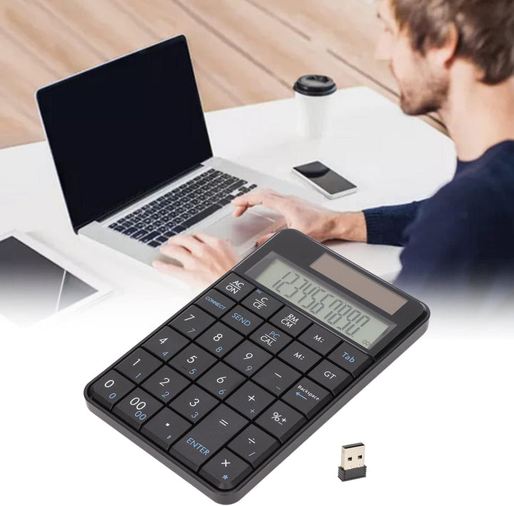 Annadue 2 in 1 Kabelloses Keypad mit Taschenrechner, 29 Tasten 2.4G Kabellos Nummernblock Ziffernblo