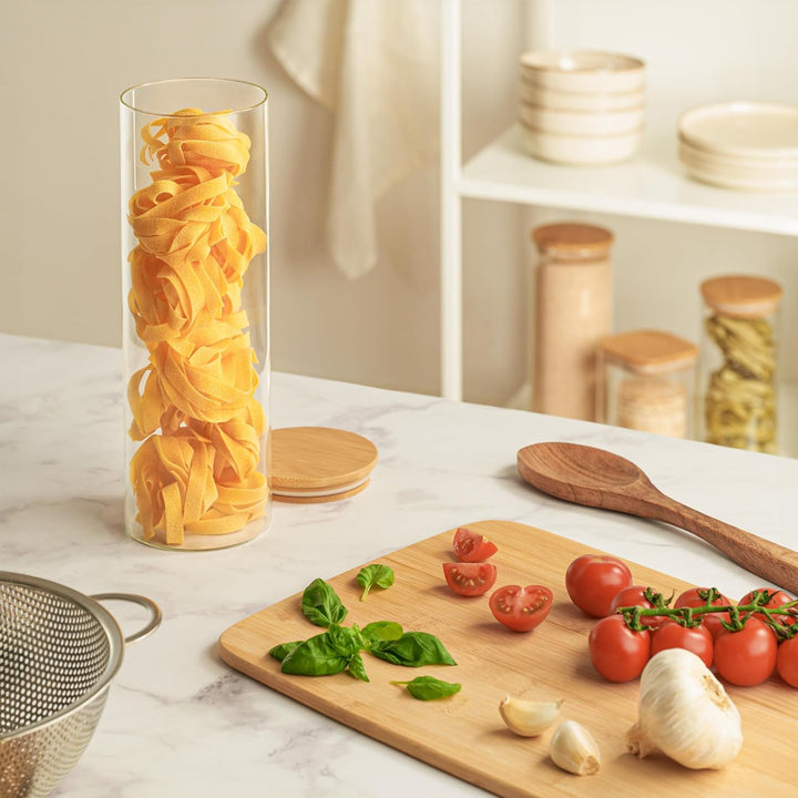 Praknu Vorratsdosen für Spaghetti 2er Set - Luftdicht mit Deckel - Spülmaschinenfest - Hoch 30cm