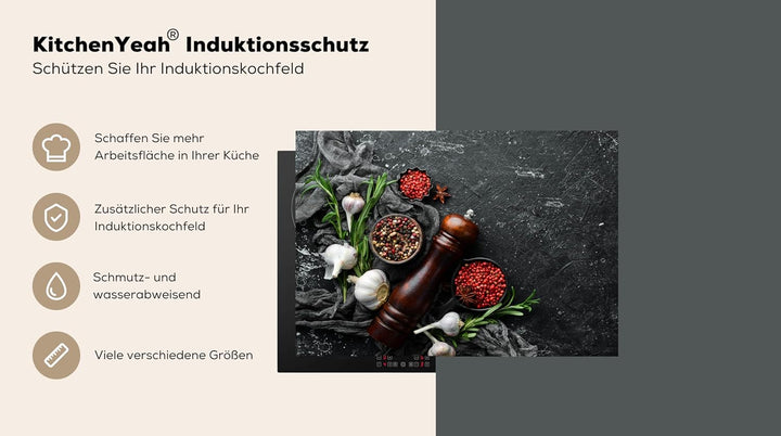 KitchenYeah© Herdabdeckplatte 75x52 cm Einteilig Küche Herdabdeckung Induktionsfeld Ceranfeld Herdab