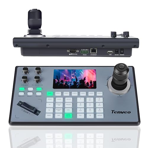 Tenveo 4K PTZ-Kamera mit NDI, AI-Auto-Tracking, 20-Fach Optischer Zoom PTZ Controller mit Joystick,