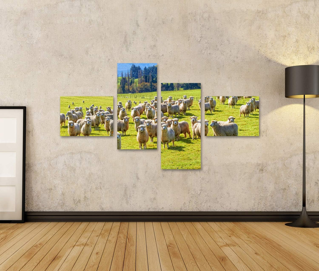 islandburner Bild auf Leinwand EIN Foto Von Einer Herde Von Schafen In Neuseeland Wandbild Poster Ku