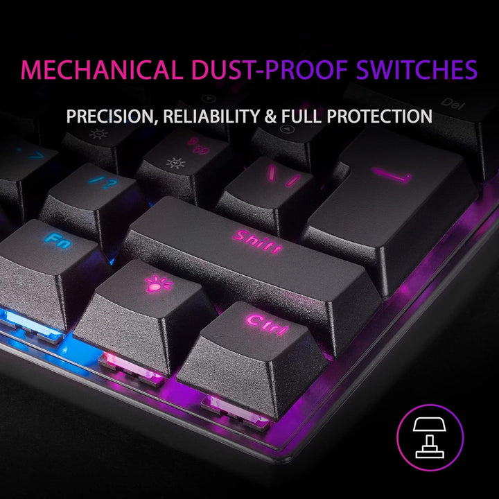 Mars Gaming MK60 Schwarz, Italienisch Sprache, Mechanische Gaming Tastatur FRGB, Antighosting, Switc