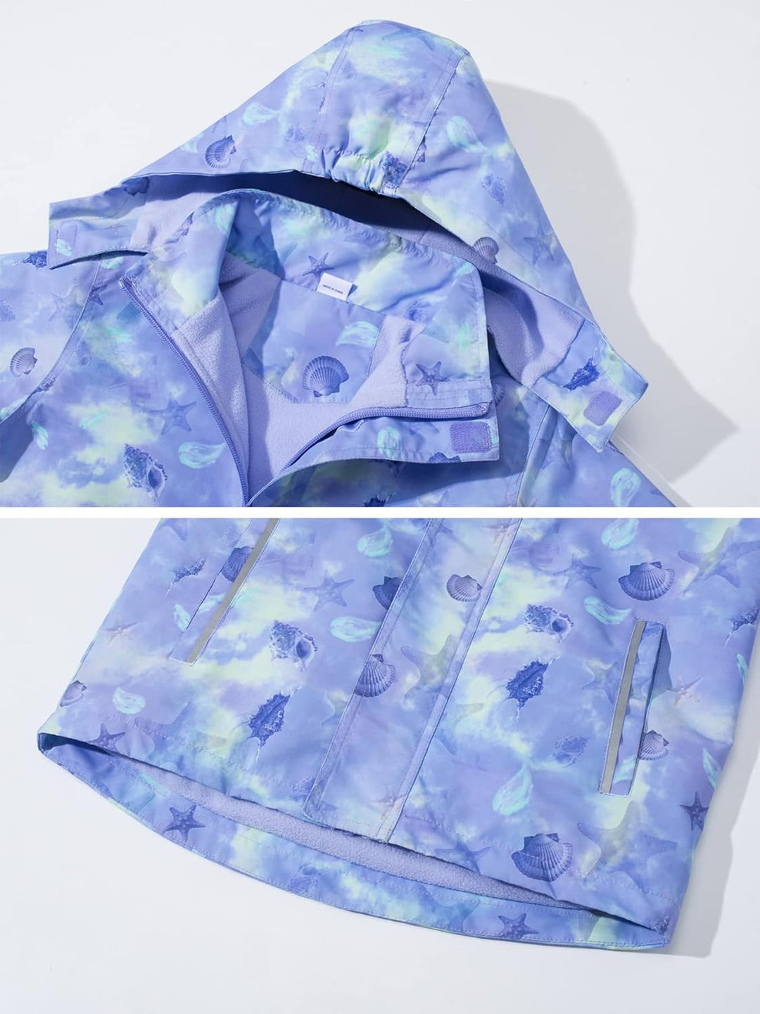 SERENYOU Mädchen Übergangsjacke Gefütterte Regenjacke mit Abtrennbare Kapuze 110 Stil 2, 110 Stil 2