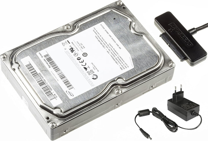 Poppstar Festplatten-Adapter mit Netzteil (USB 3.1 Gen 2 Typ C) Sata USB Kabel für Externe Festplatt