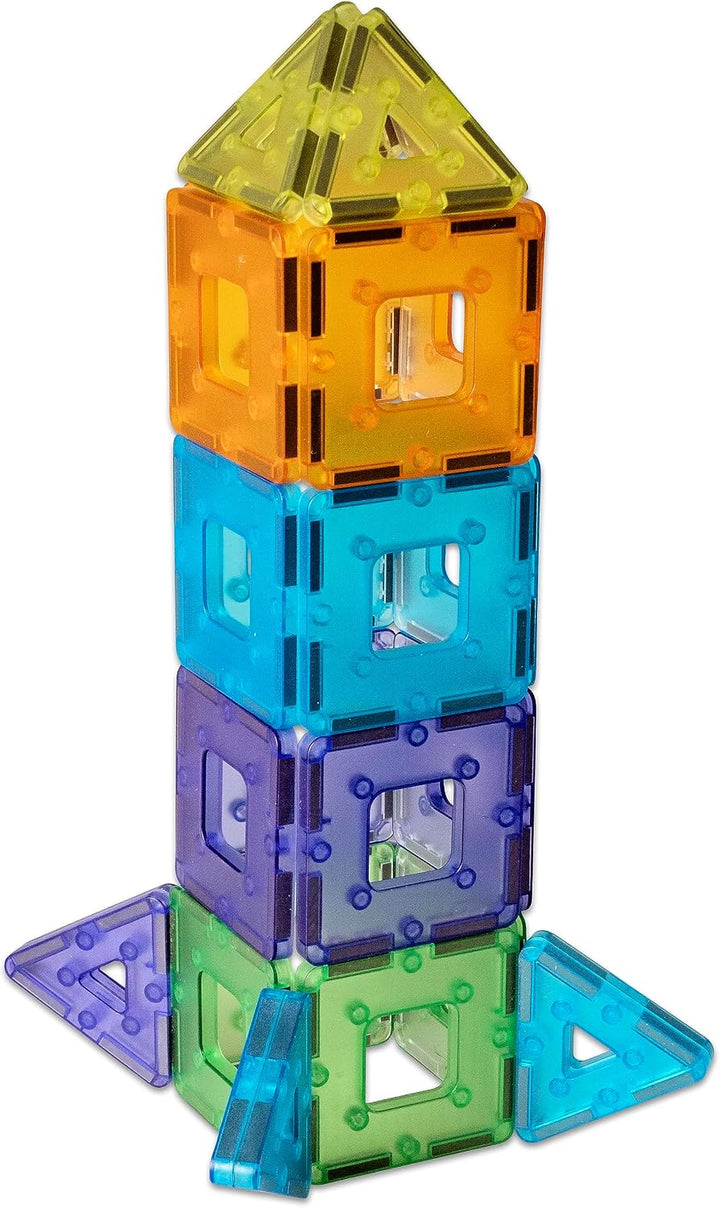 Polydron Translucent KinderMag Class Set - Vibrant Rainbow Coloured Magnetic Building Tiles for Todd
