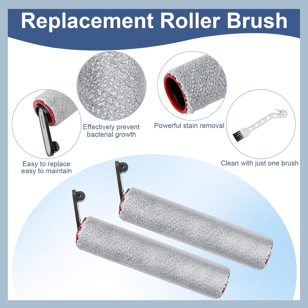 Bürstenrolle Filter Ersatzteile für Dreame, Mova M10 Nass-und Trockensauger，2 Bürstenrolle + 2 HEPA