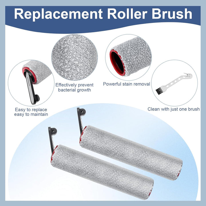 Bürstenrolle Filter Ersatzteile für Dreame, Mova M10 Nass-und Trockensauger，2 Bürstenrolle + 2 HEPA