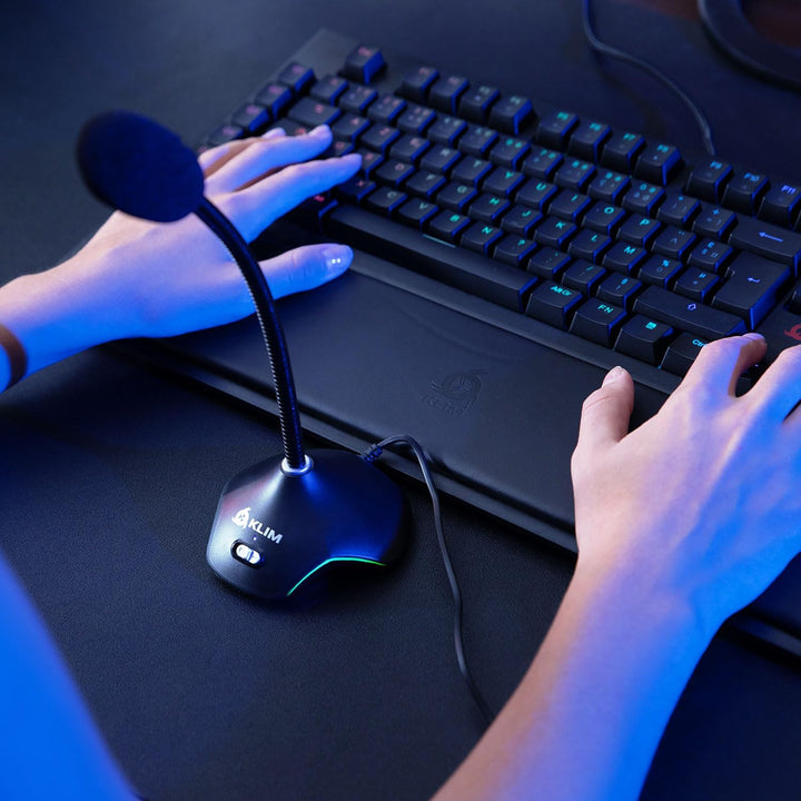 KLIM Rhapsody RGB Mikrofon: PC + USB, Beste Klangqualität, Sprachaufnahmen, Spracherkennung, Streami