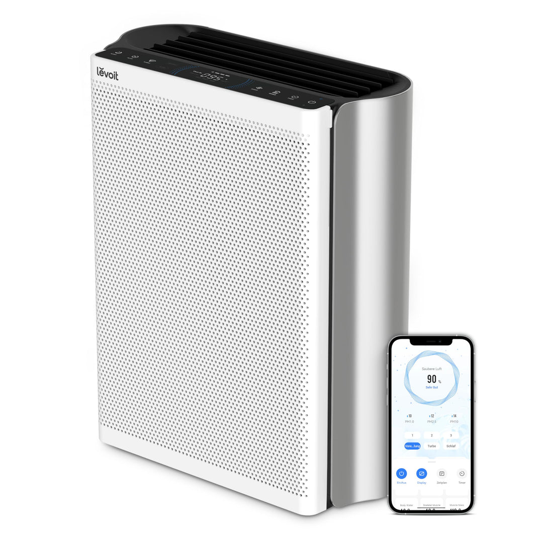 LEVOIT Luftreiniger Allergiker für grosse Räume mit waschbarem Vorfilter, CADR 612m³/h, 3-Kanal-Luft