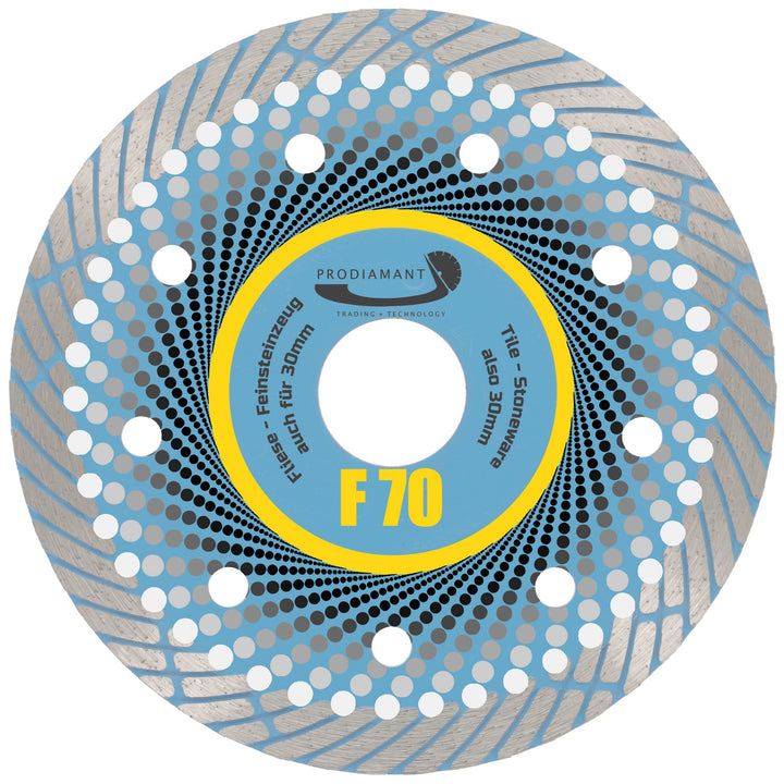 PRODIAMANT Profi Premium Diamant-Trennscheibe Feinsteinzeug F70 extra dünn 115 mm x 22,2 mm Fliesens