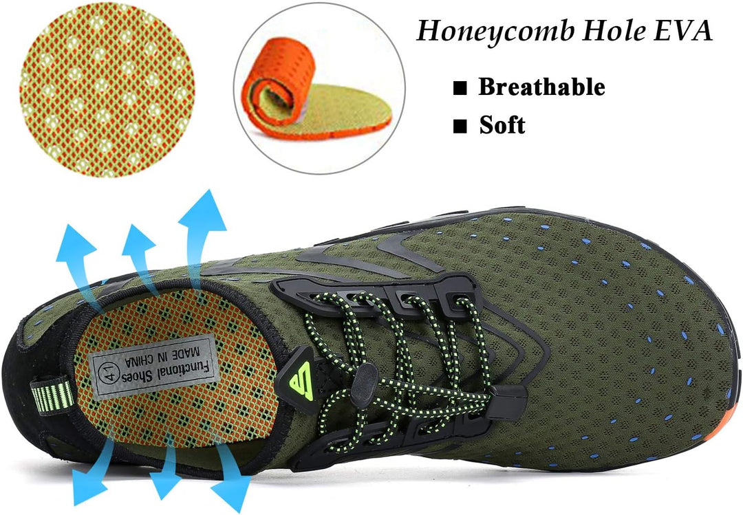 SAGUARO Badeschuhe für Herren Damen - 7/9 Drainagelöcher Schnelltrocknende rutschfest, Gr 35-48 38 E